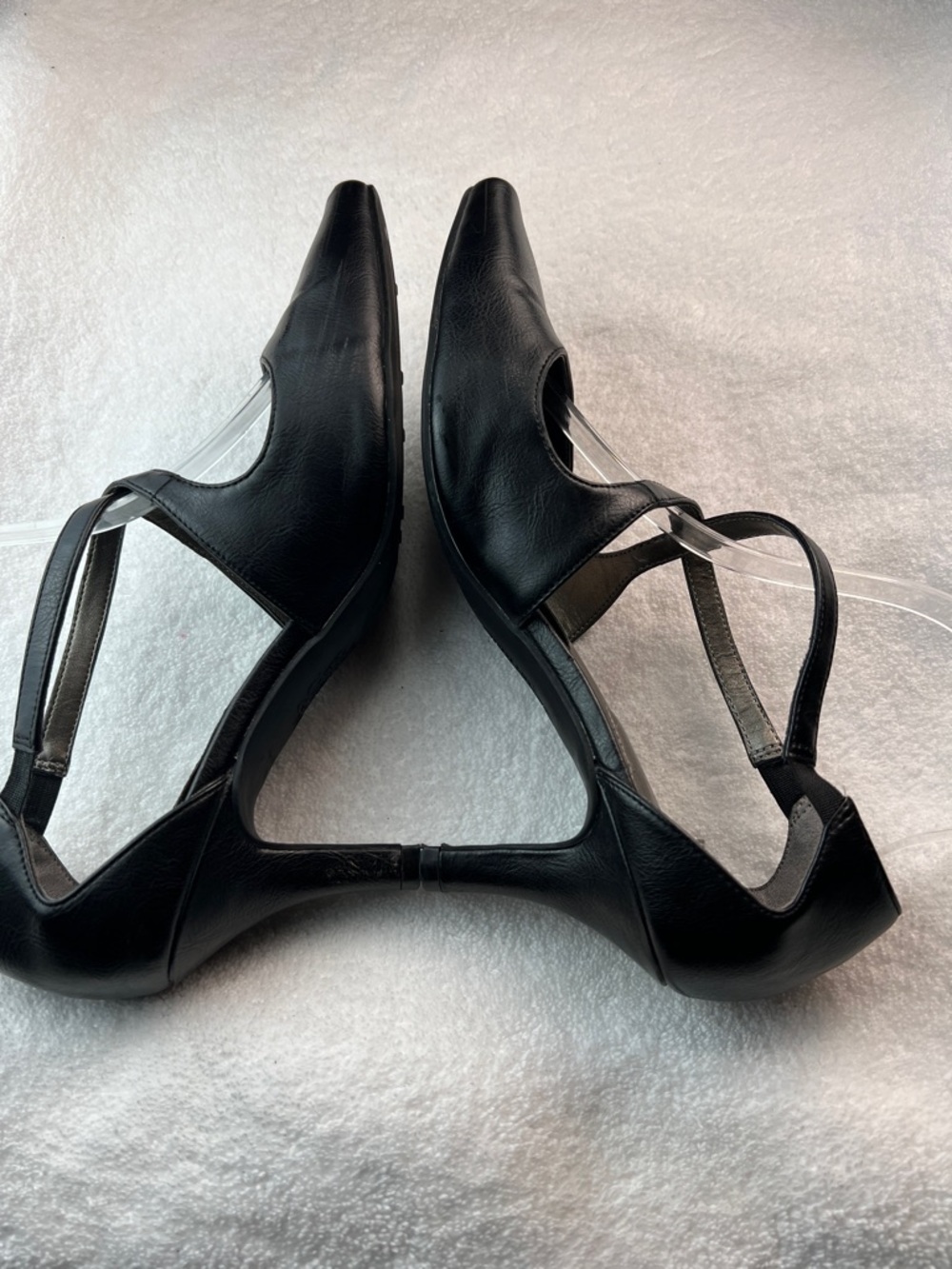 Life Stride 8.5 Kalika Preppy Black Soft System Dress Kitten Heel Strappy Shoes - Picture 2 of 8